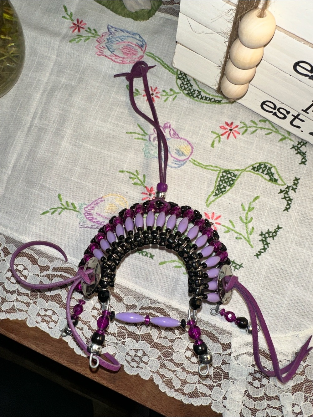 Purple Beaded Handmade Decorative Headdress